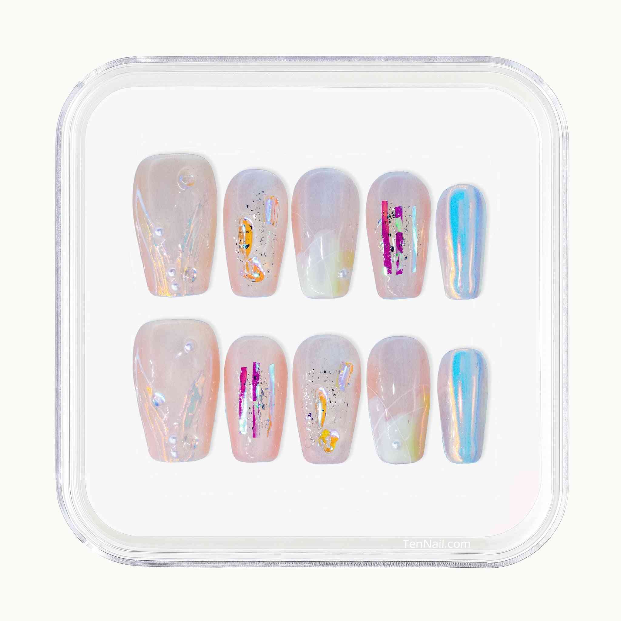 Mermaid Aurora?reusable Press on nails by Tennail